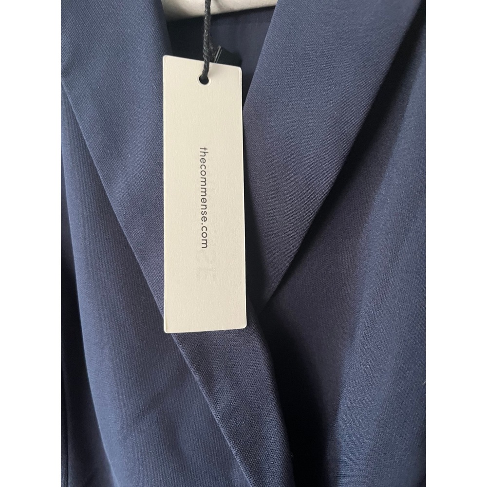 Commense Sleeveless Pleated Wrap Blazer Dress Navy Blue XS NWT - Picture 9 of 9